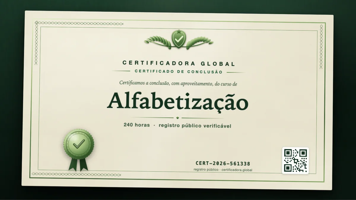 Capa do curso Alfabetização