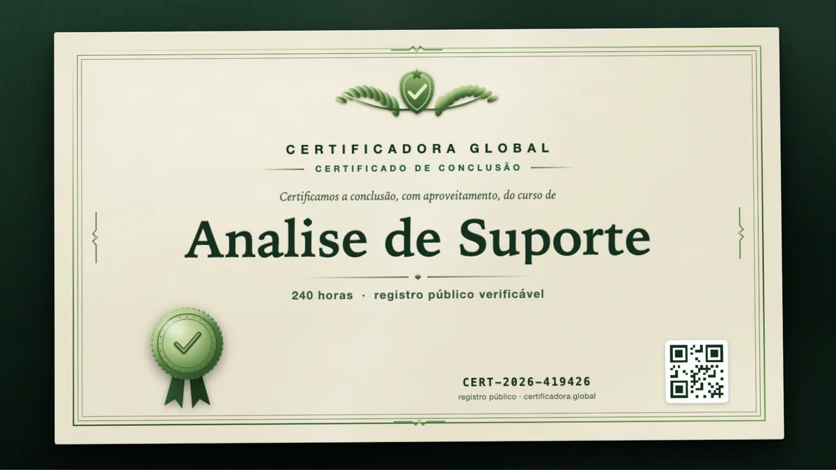 Capa do curso Analise de Suporte