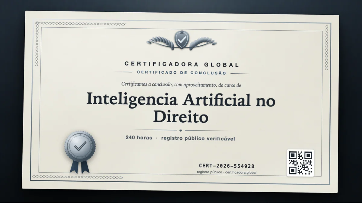 Capa do curso Inteligencia Artificial no Direito