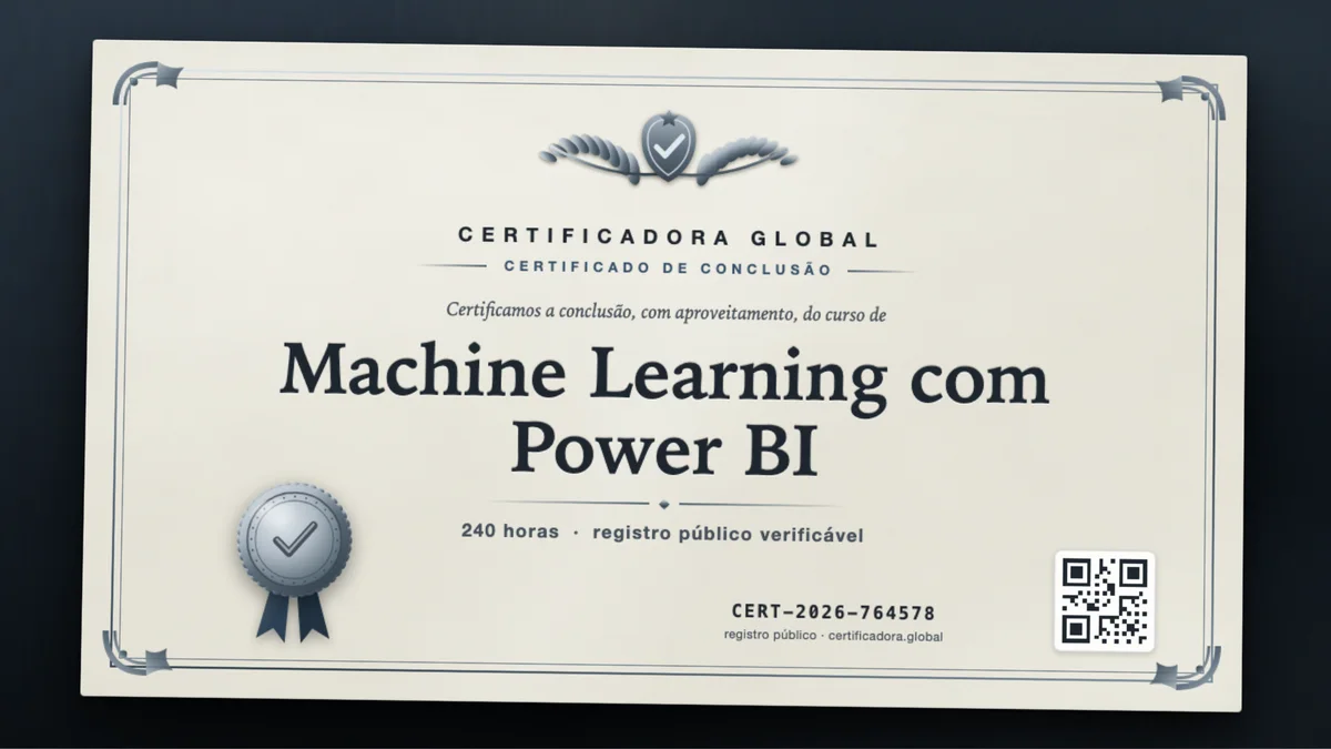 Capa do curso Machine Learning com Power BI