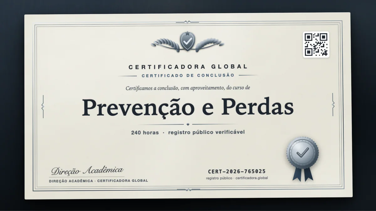 Capa do curso Prevenção e Perdas