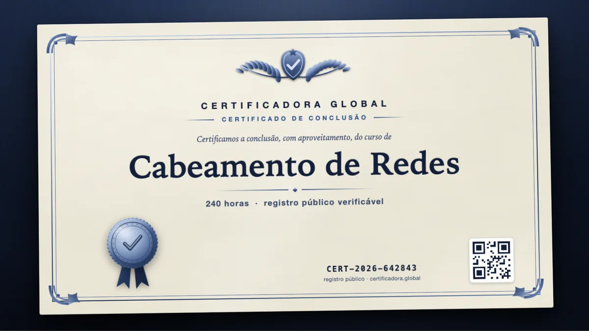 Capa do curso Cabeamento de Redes
