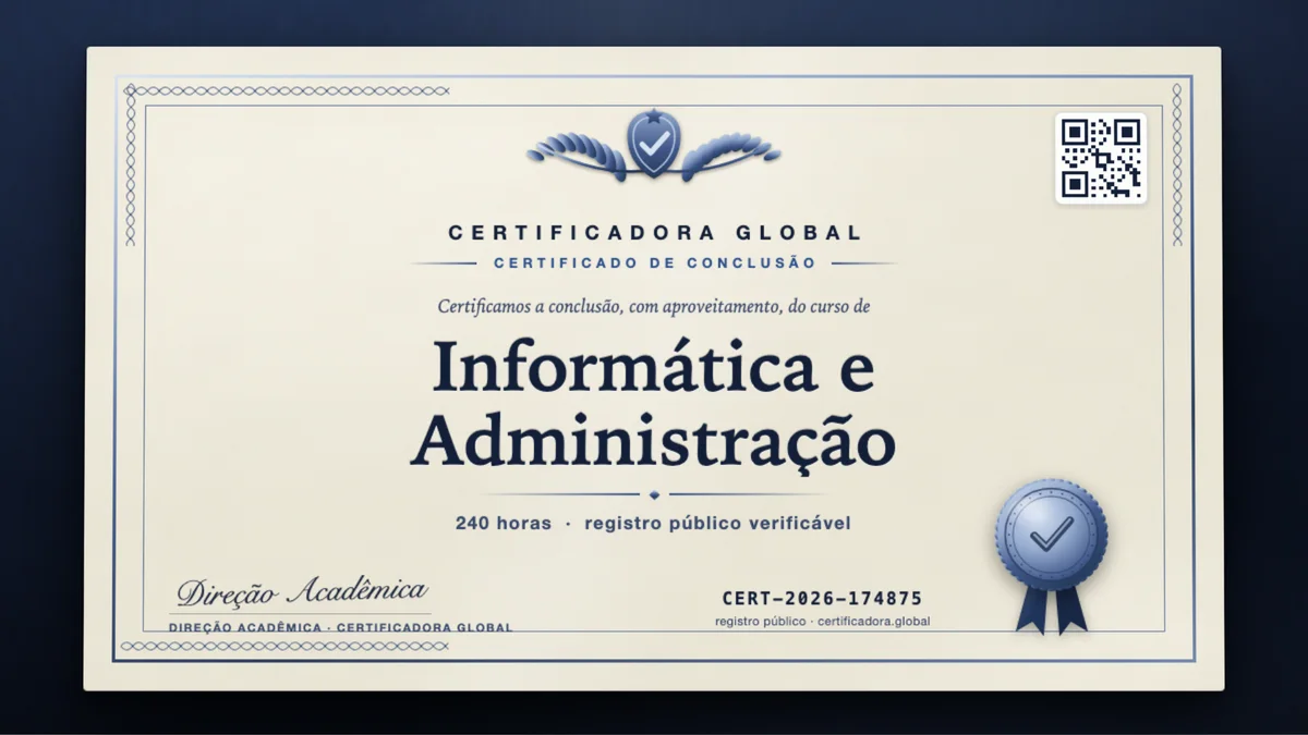 Capa do curso Informática e Administração