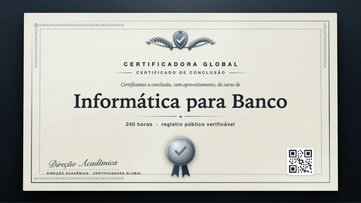 Capa do curso Informática para Banco
