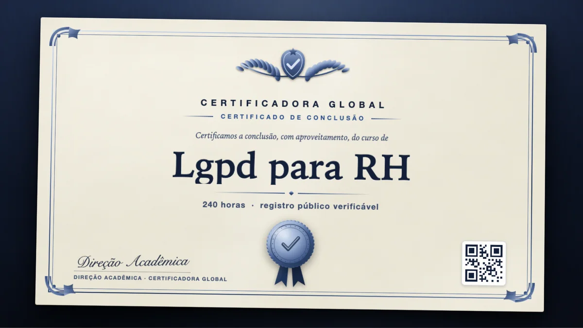 Capa do curso Lgpd para RH