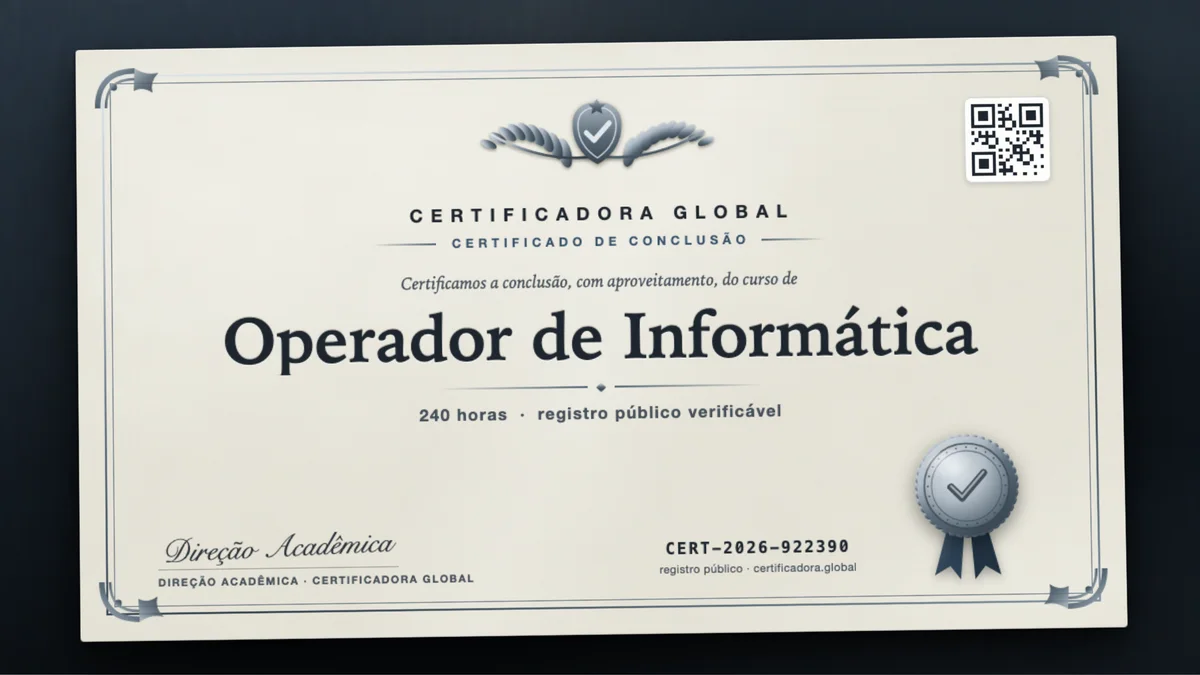 Capa do curso Operador de Informática