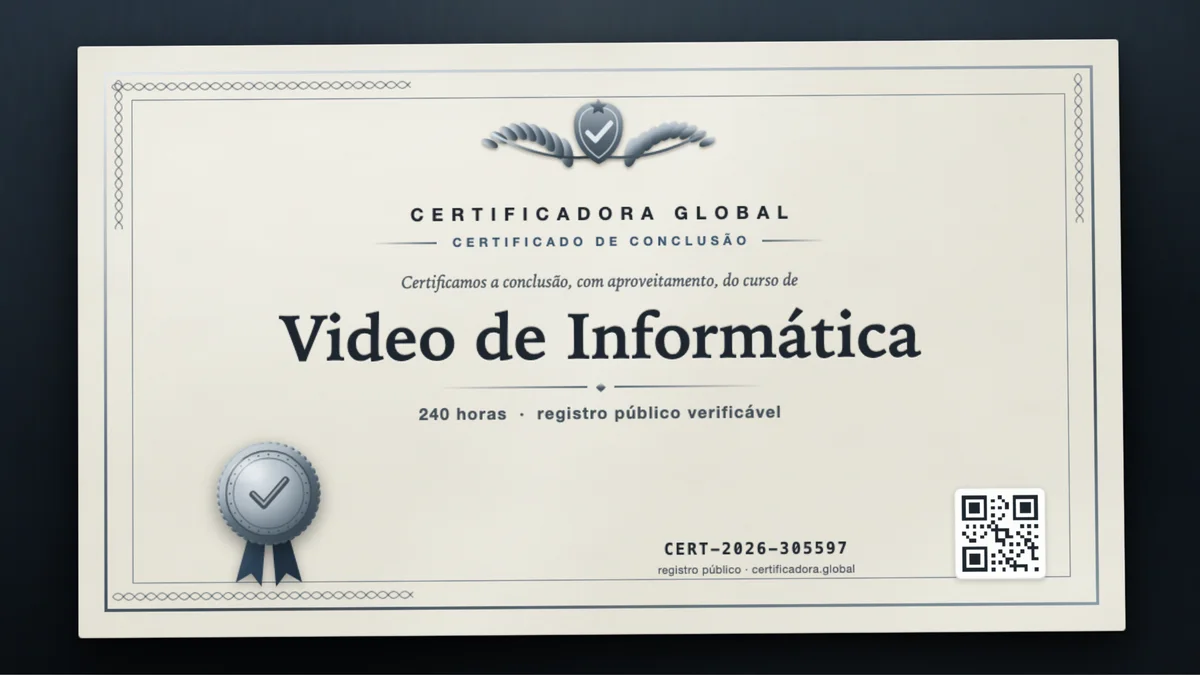 Capa do curso Video de Informática