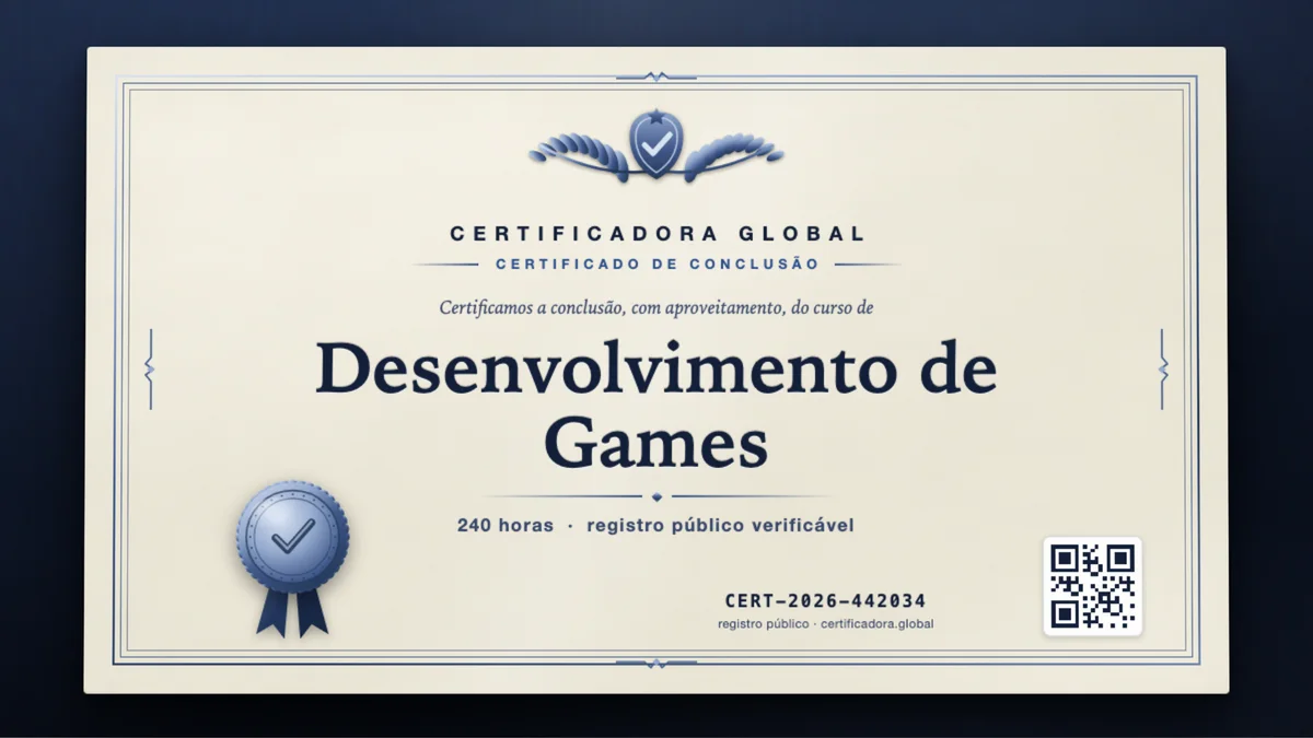 Capa do curso Desenvolvimento de Games