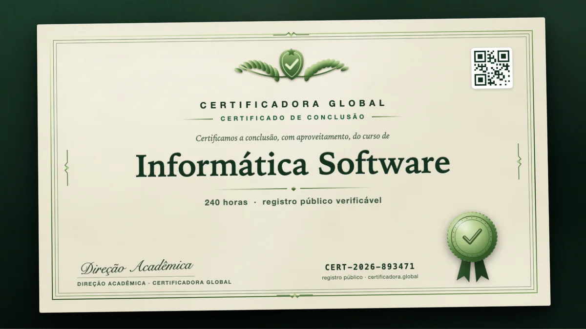 Capa do curso Informática Software