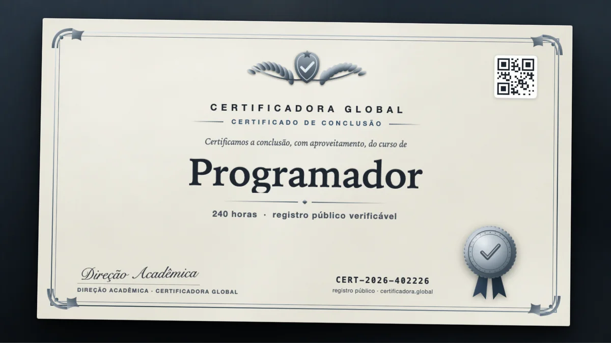 Capa do curso Programador